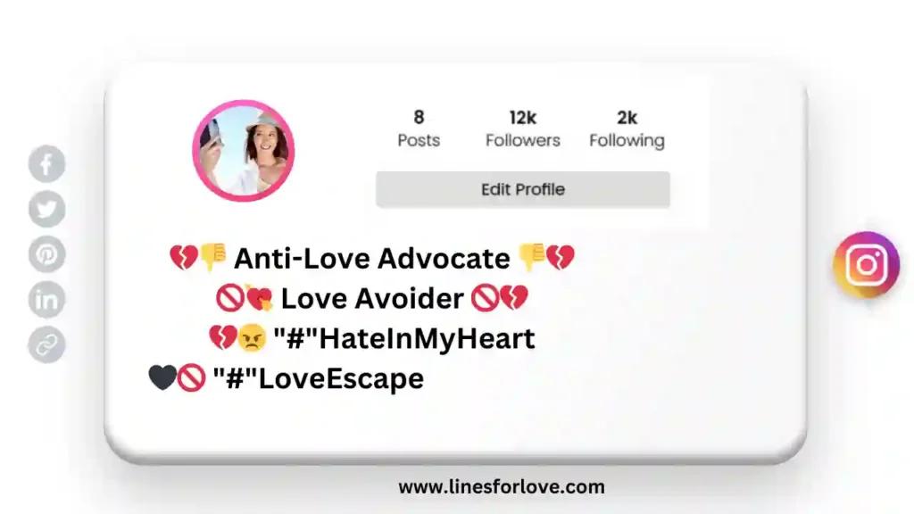 Instagram Bio for Hate Love 