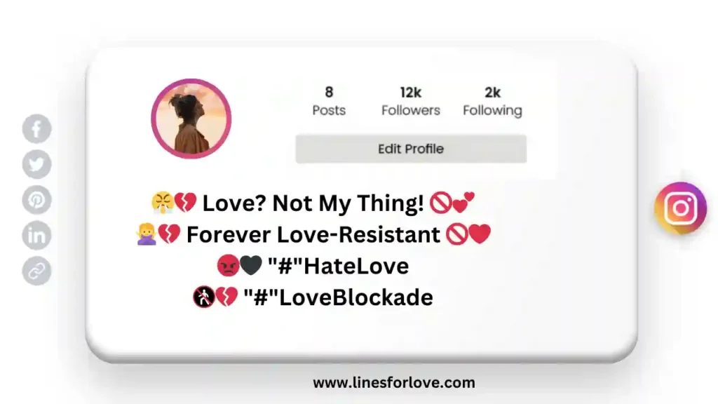 Instagram Bio for Hate Love 